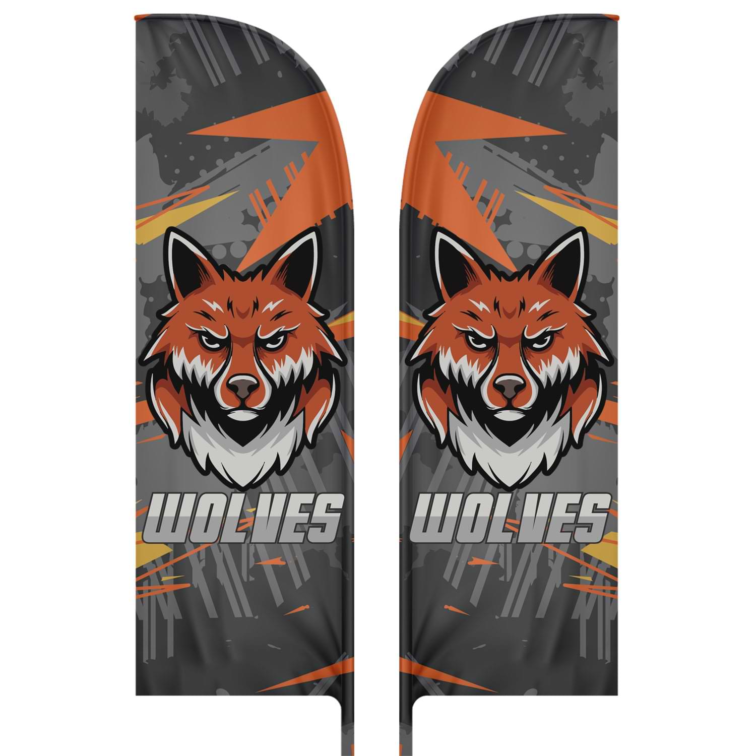 Feather flag 10' graphic+spike double-sided